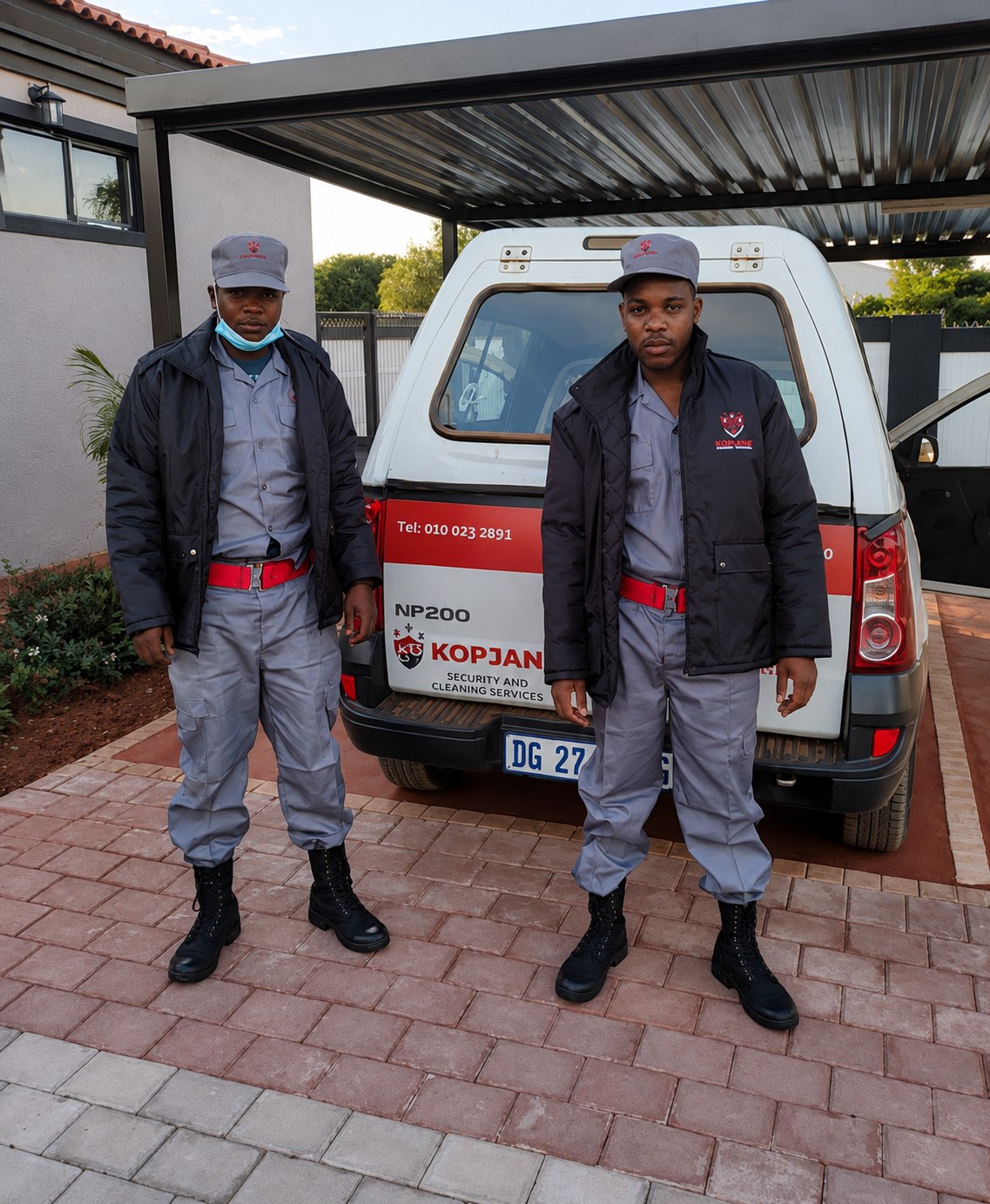 Kopjane security team at branded response vehicle